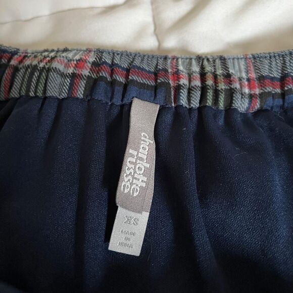 Vintage Y2K School Girl Navy Blue Tiered Plaid Mini Skirt from Charlotte Russe - Picture 6 of 6
